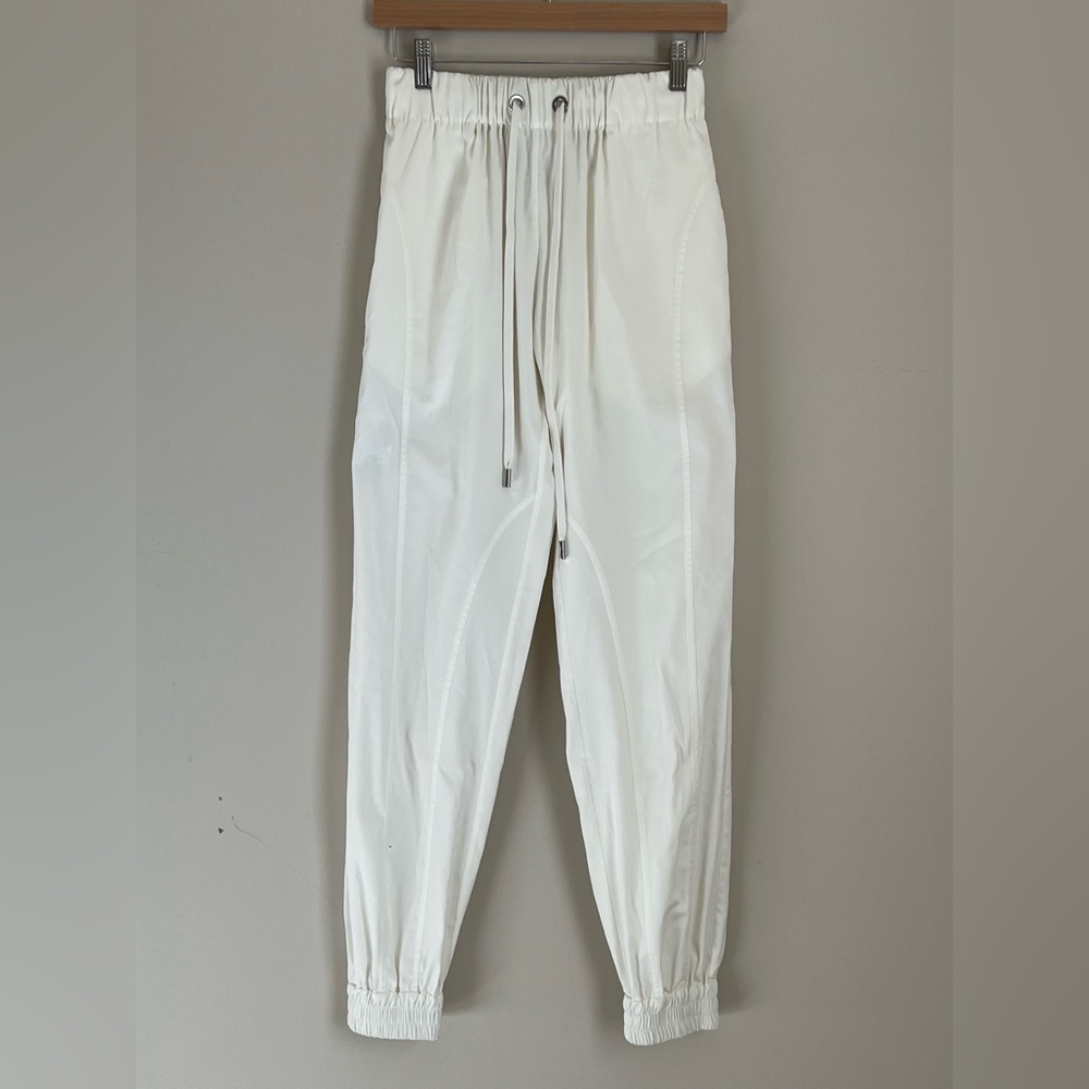 SA SU PHI Valentina Joggers $1650 Pants in Cotton Silk‎ White Sz 4 Small